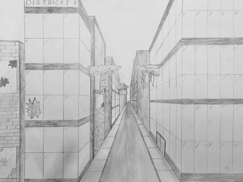 Straßen in Zentralperspektive – Kunst Jg 9