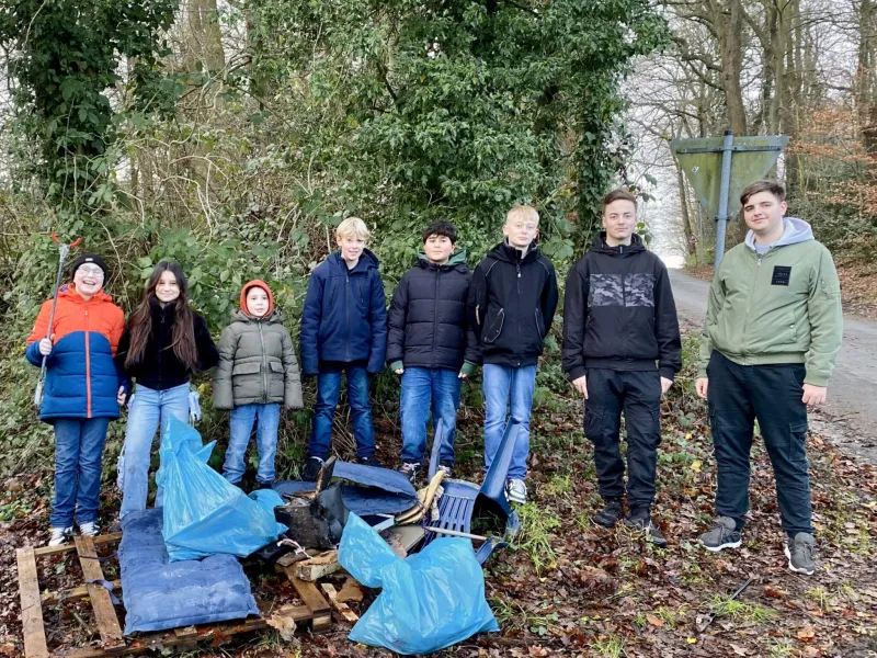 Biotoppflege im Januar 2025: Naturschutz-AG der Realschule Bad Bentheim im Einsatz